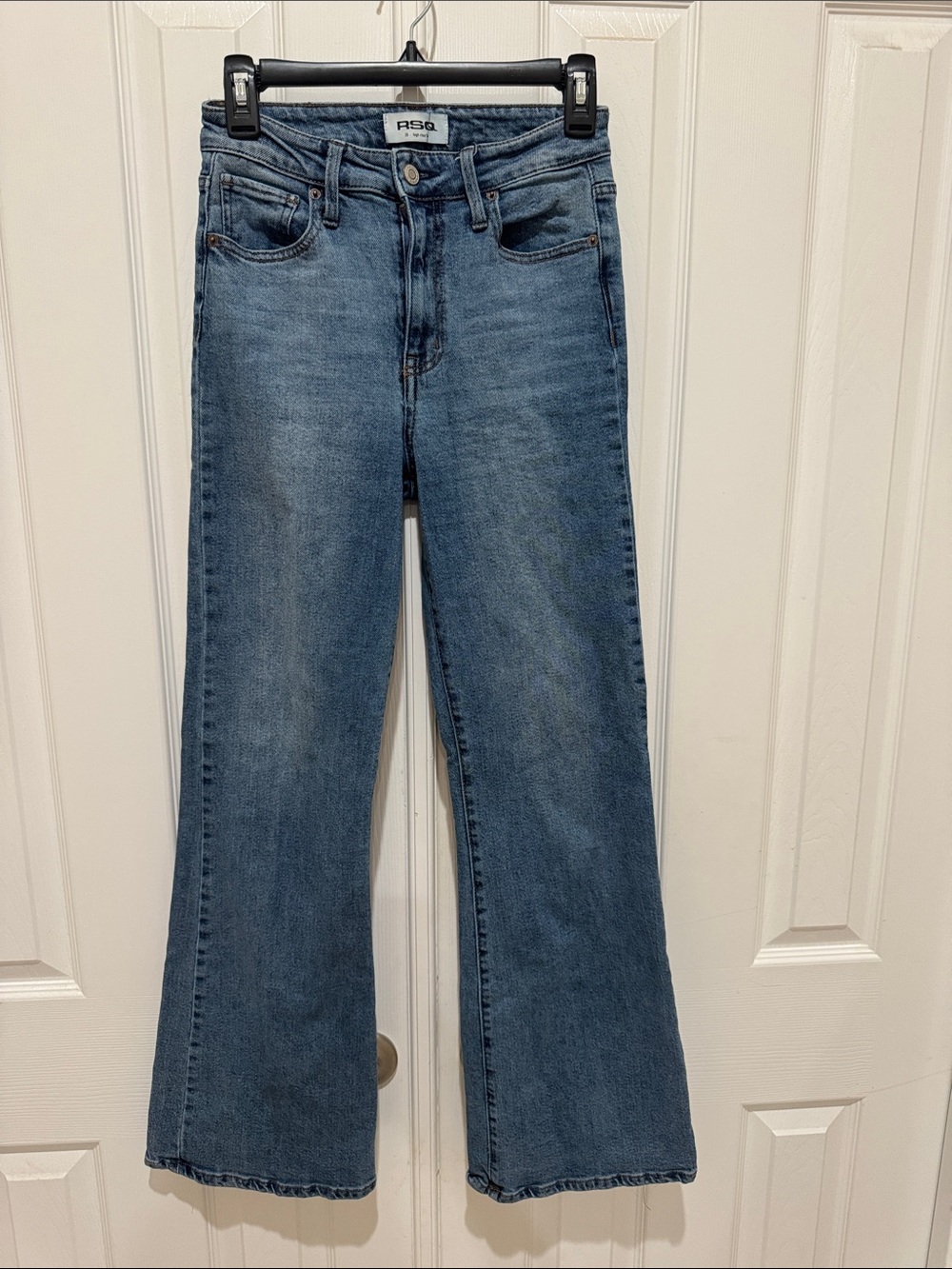 RSQ Classic High-Rise Flare Jeans in Blue Wash